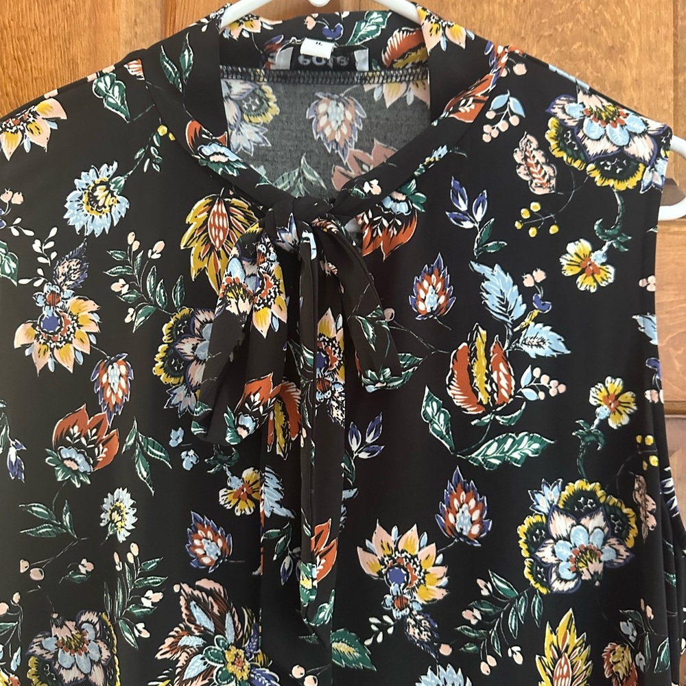 Leota Black Floral Blouse